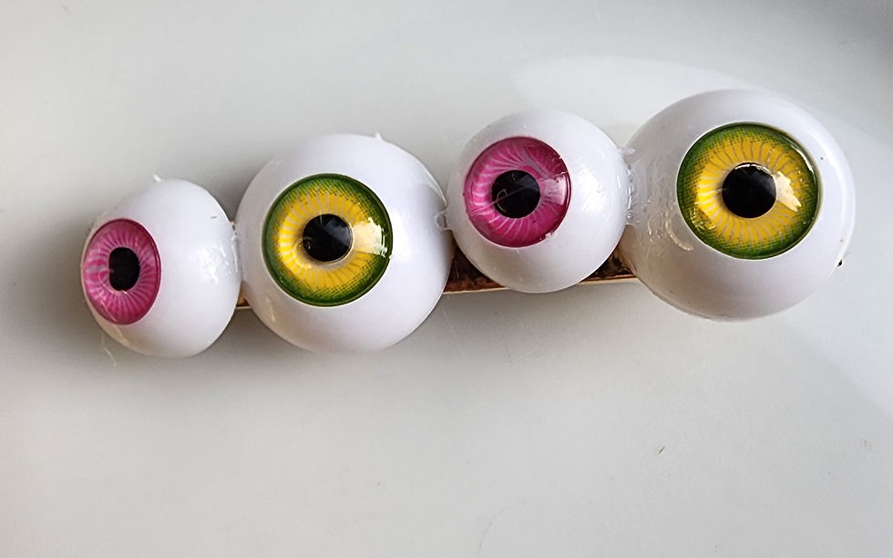 Pink and Yellow Eyeball Hair Clip