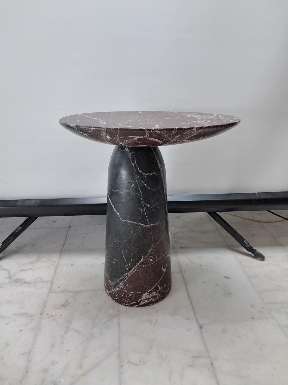 Thumbnail: Rosso Levanto Marble Coffee Table, Handcrafted natural Stone Table, Sculptural S