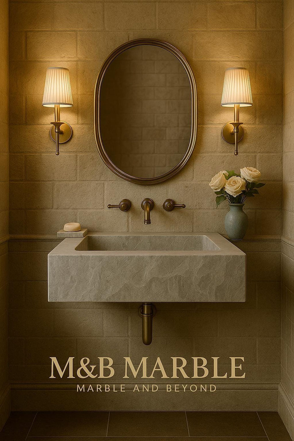 Küçük resim: Tundra Grey Marble Sink, Luxury Bathroom Basin, Natural Stone Washbasin, Elegant