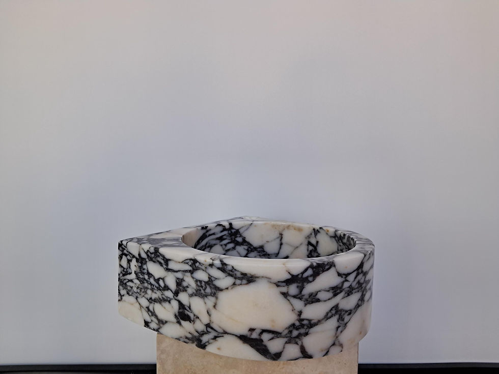 Küçük resim: Handcrafted Rounded Calacatta Viola Marble Sink, Flat Design, Luxury Bathroom Ba