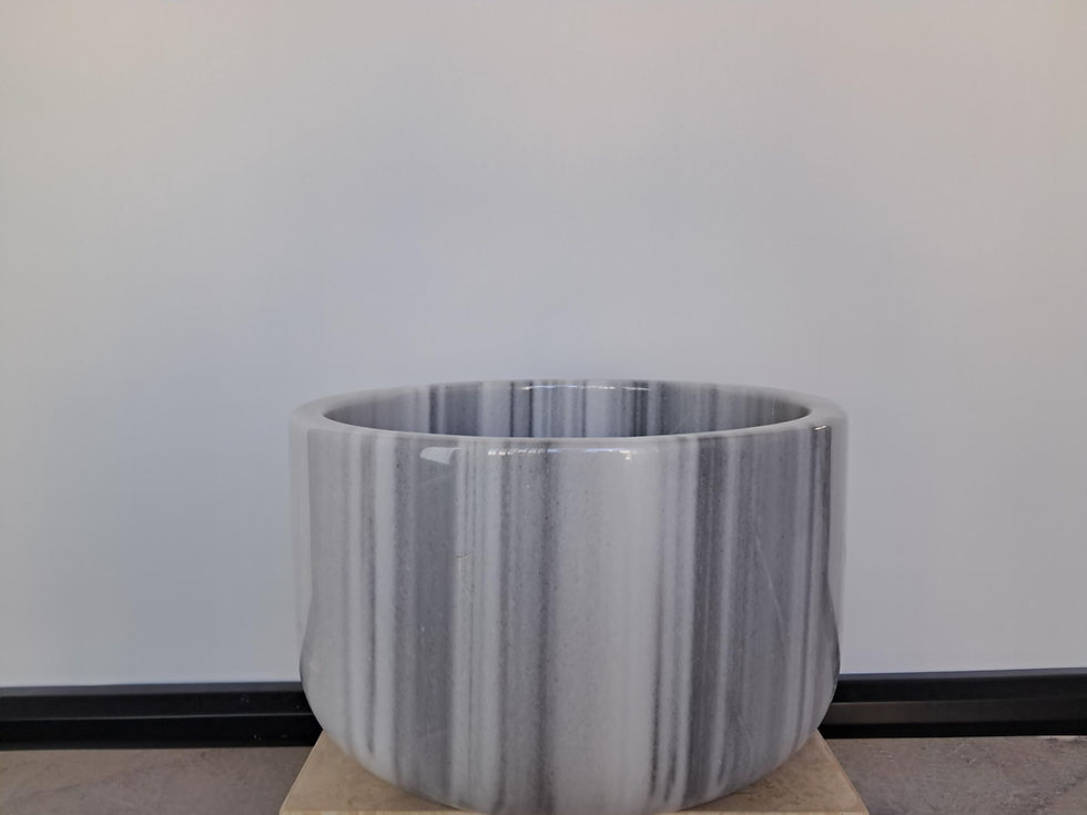 Küçük resim: Handcrafted Round Stone Basin, Grey Marble Sink, Luxury Bathroom Vessel, Luxury 