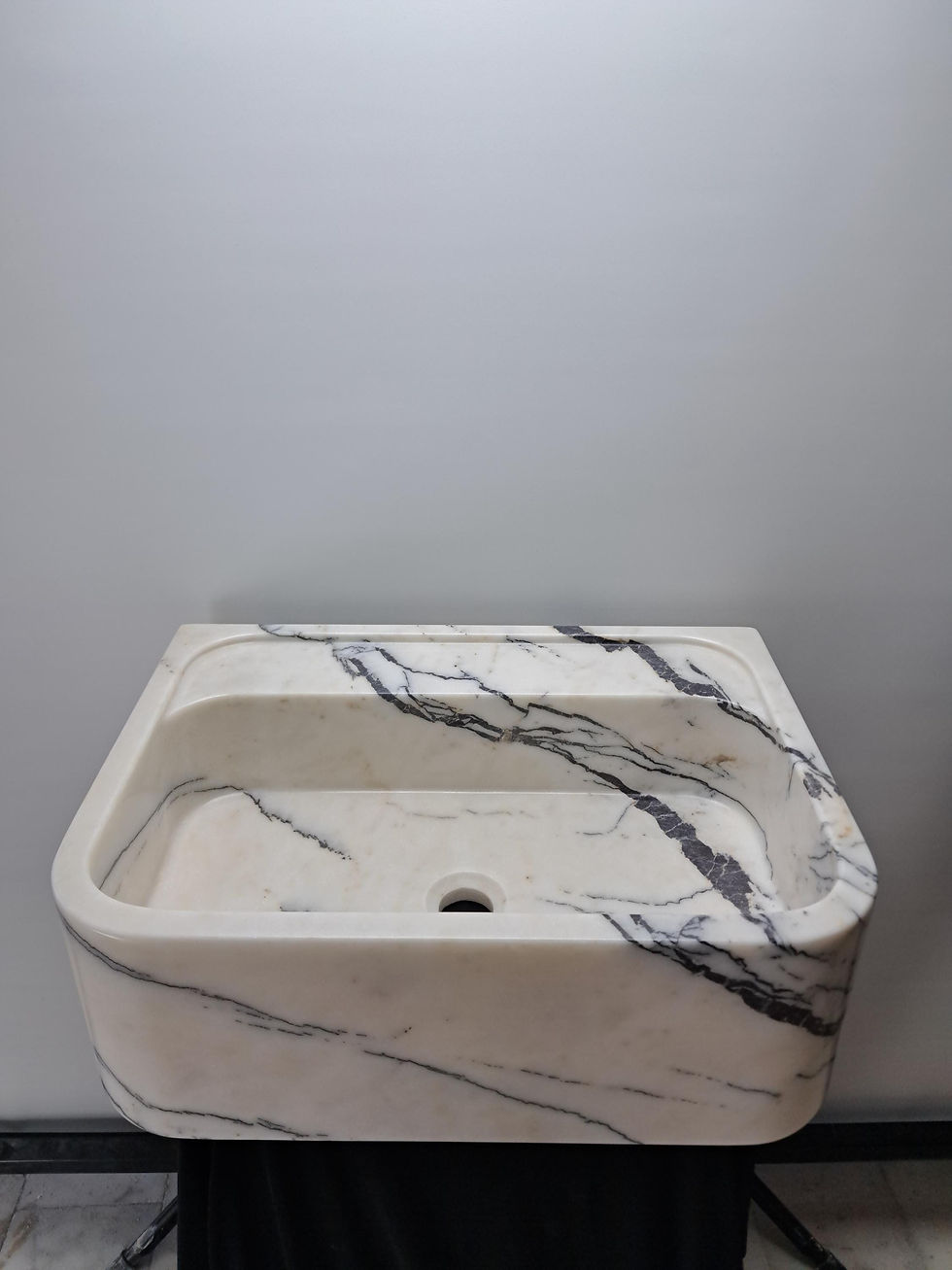 Küçük resim: Handcrafted Lilac Marble Sink, Luxury Bathroom Basin, Natural Stone Washbasin, E