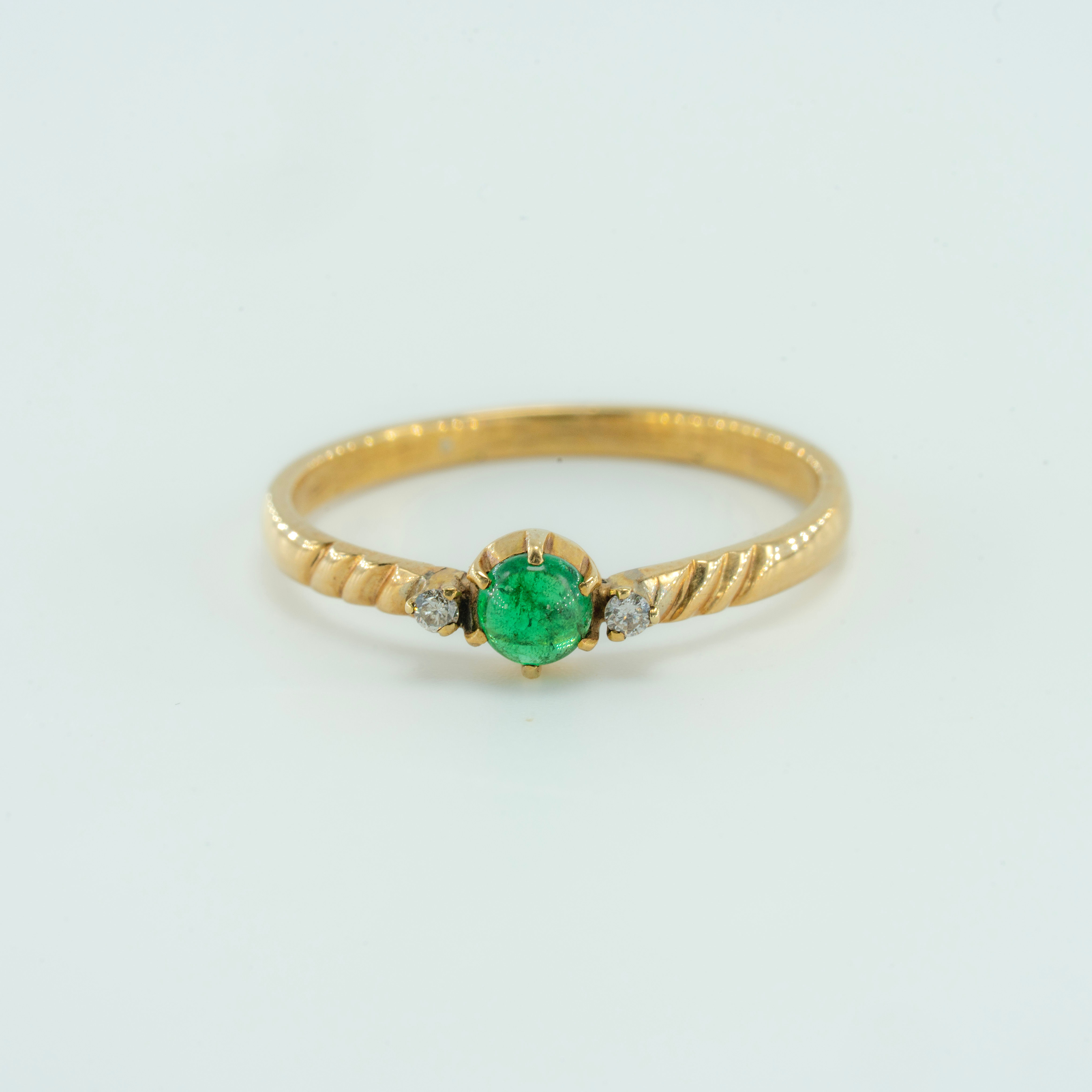 Emerald Diamond 18k Gold Ring