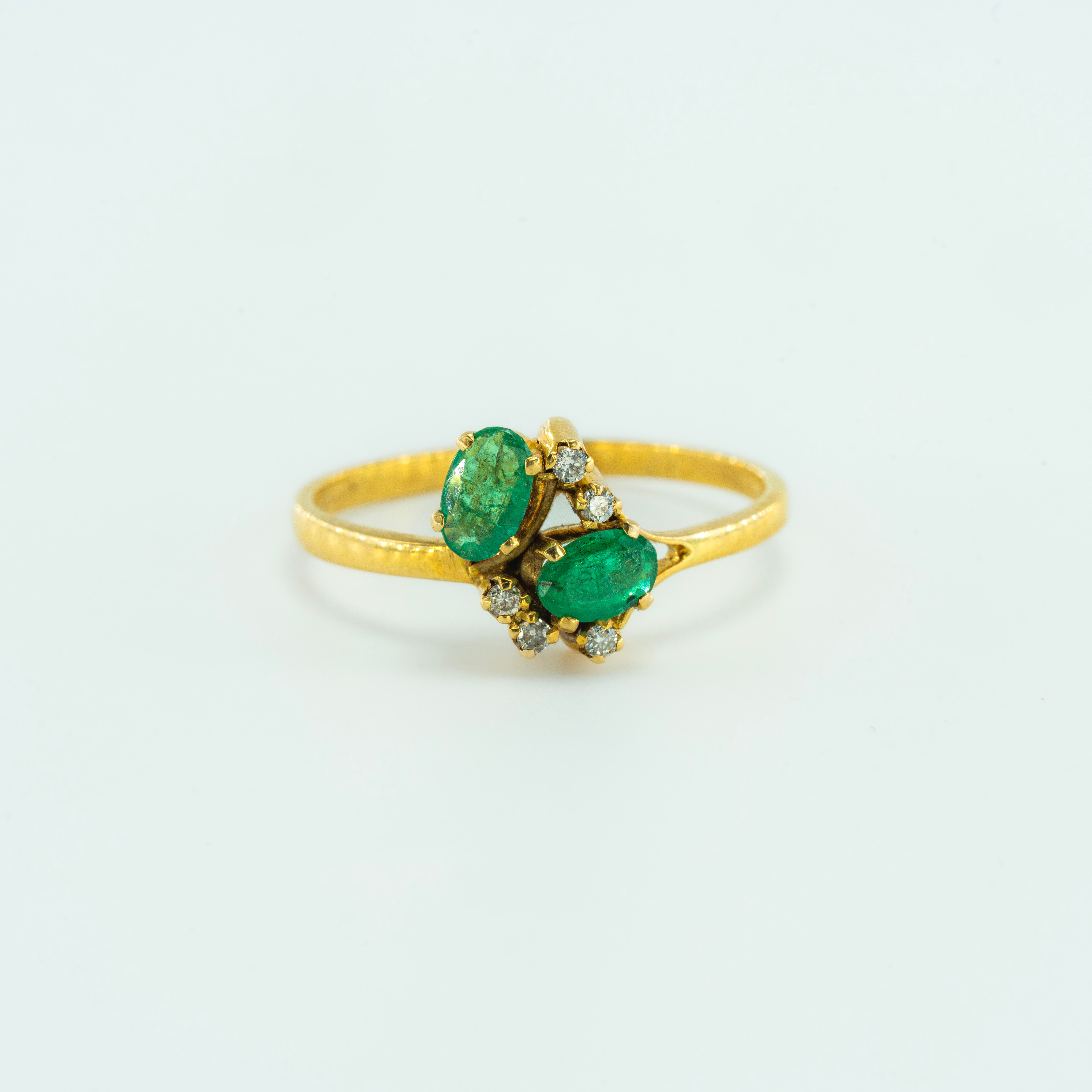 Emerald Diamond 18k Gold Ring