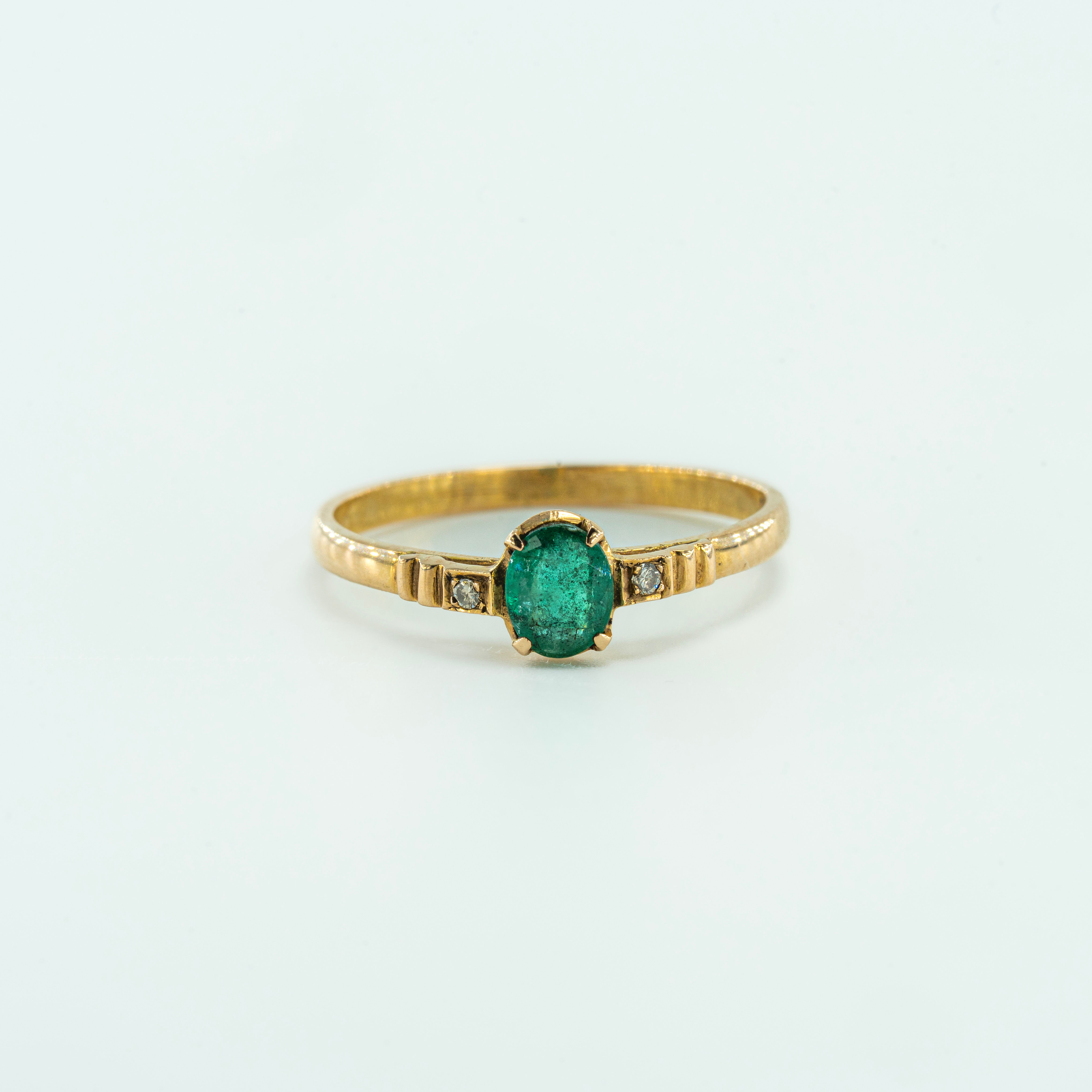Emerald Diamond 18k Gold Ring