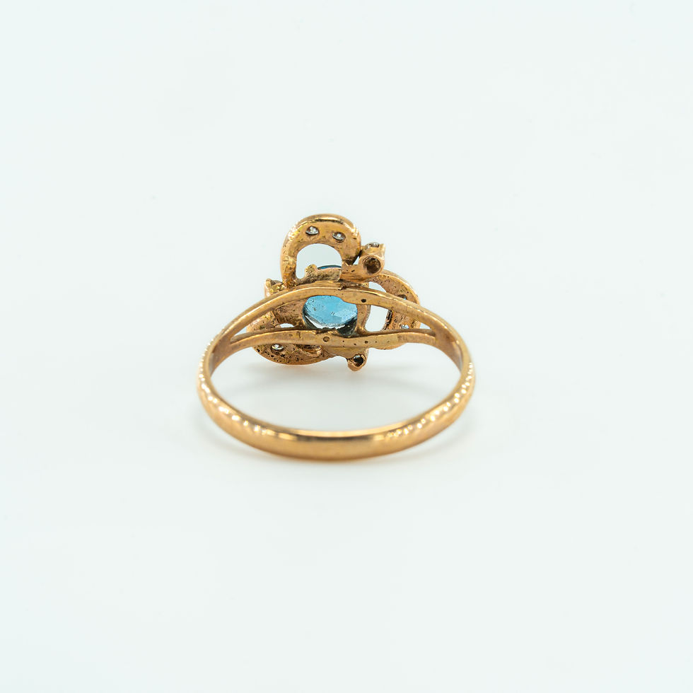 Thumbnail: Aquamarine Diamond Gold Ring