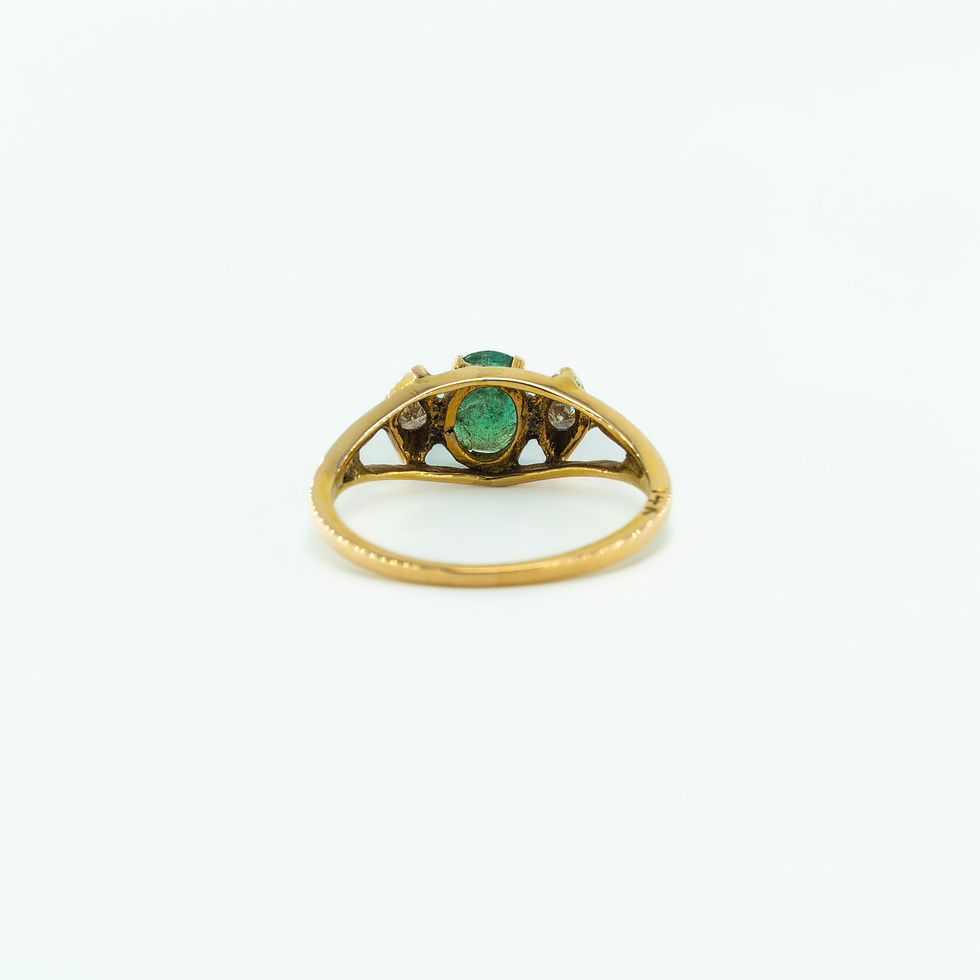 Thumbnail: Emerald Diamond 18k Gold Ring