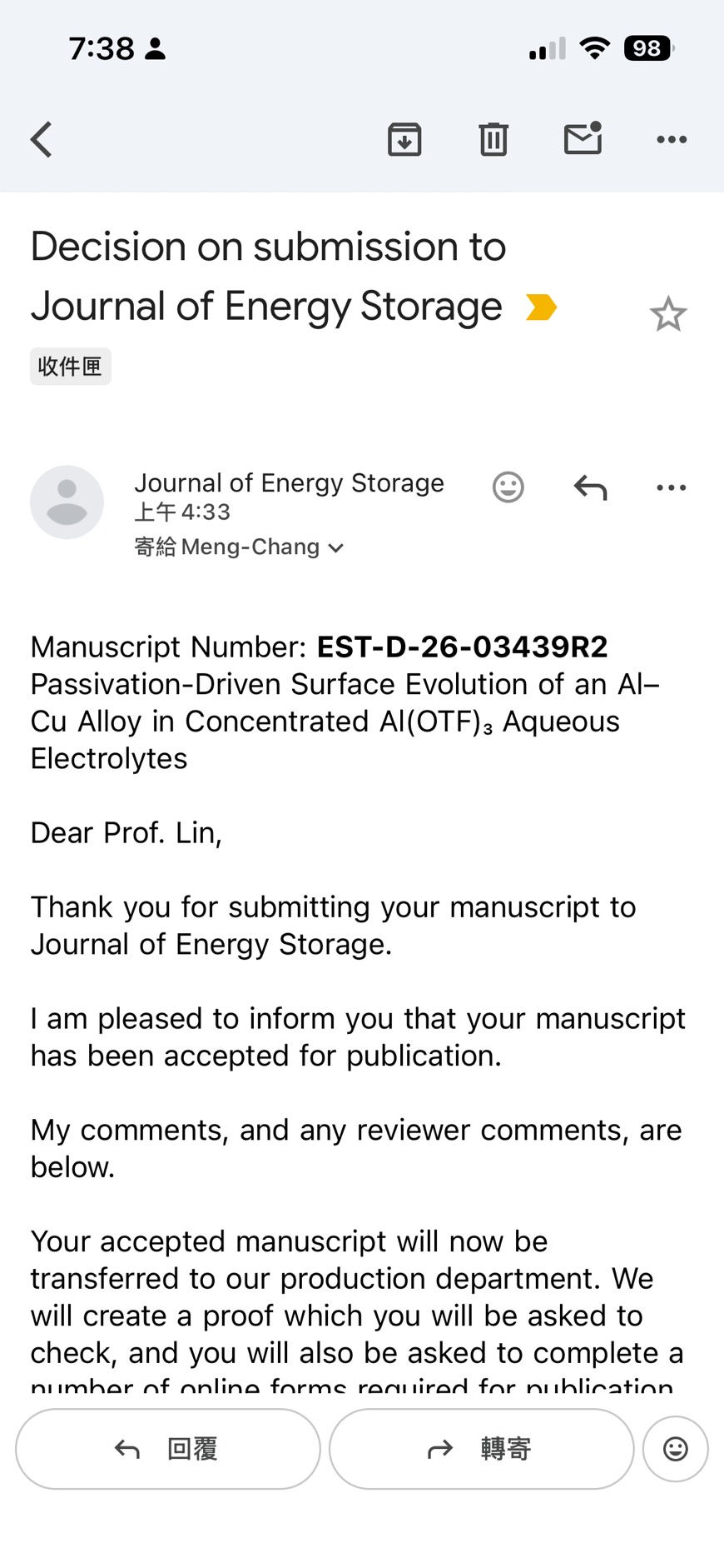 2026/8/1 Congratulations to Yi-Hao Wu on his newest publication on Journal of Energy Storage (IF: 10.7) 
