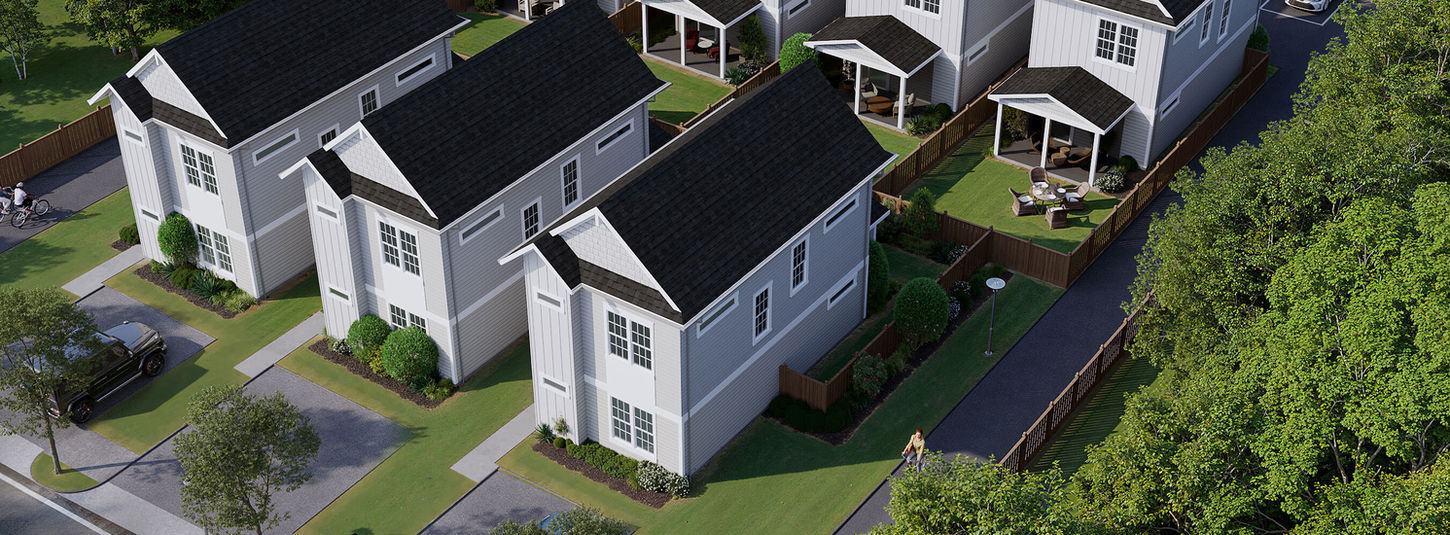 Aerial view of Willow Court residential community