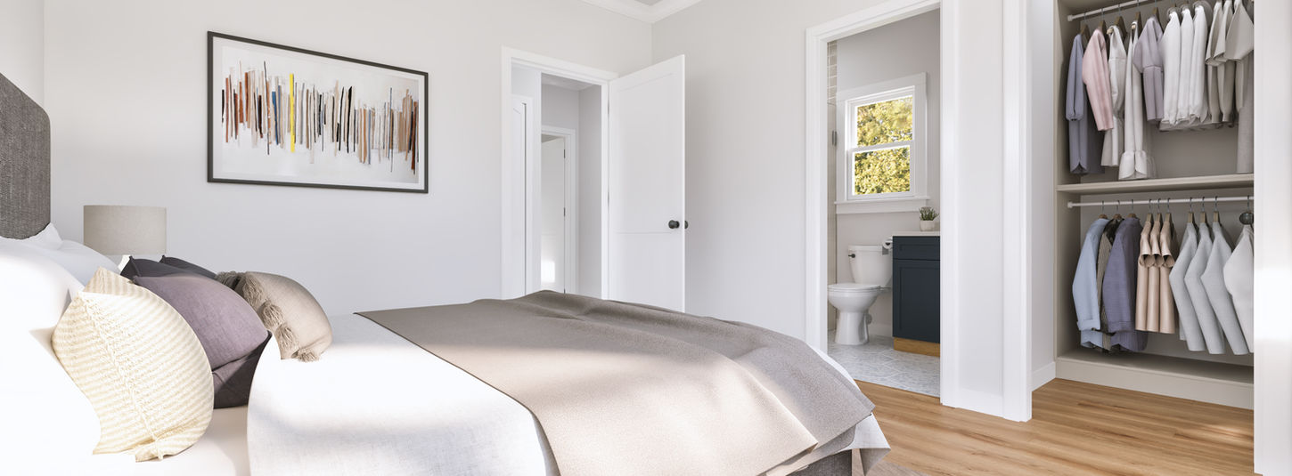 Bedroom with generous closet space