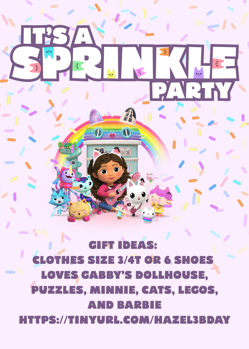 Back of the party invitation