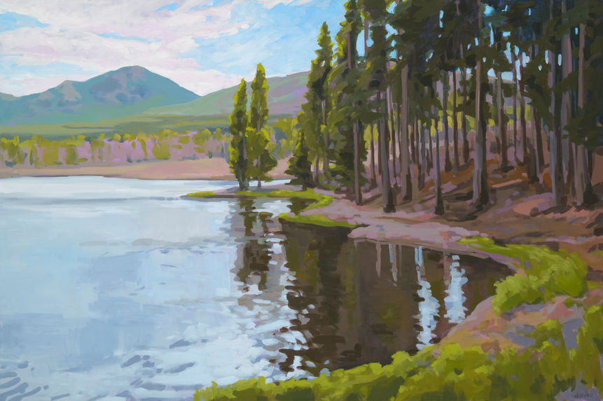sprague lake rocky mountain national park colorado landscape painting by danika ostrowski