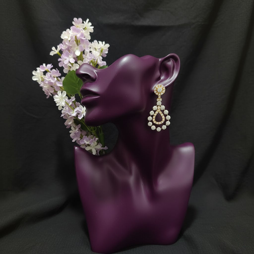 Chic Two-Tone Finish Earrings with Beautiful Detailing