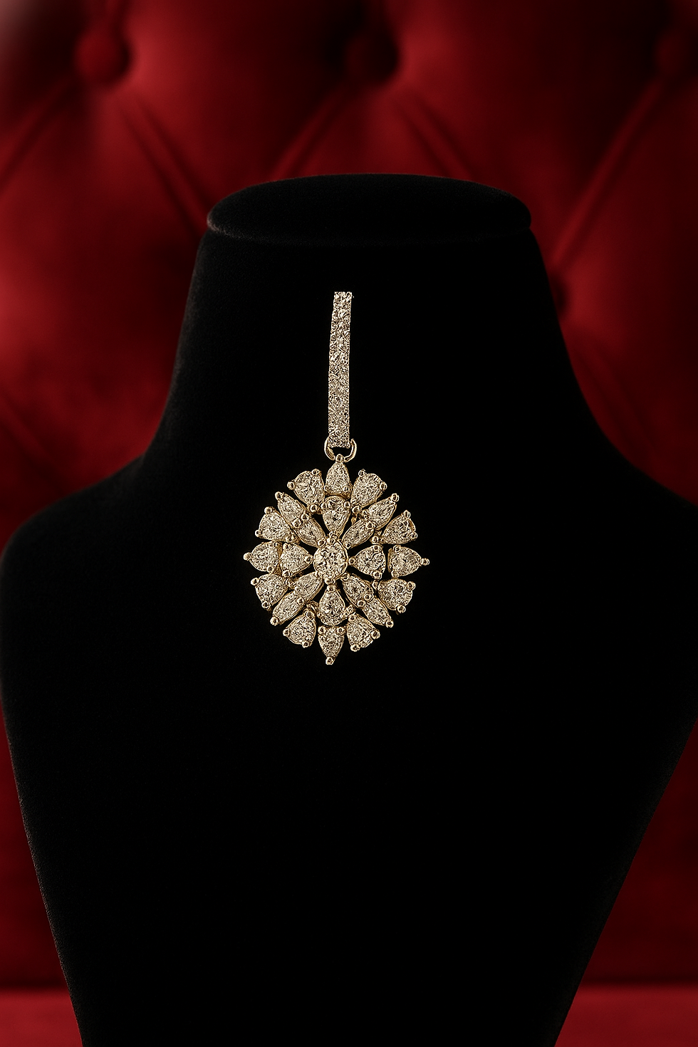 American Diamond Look CZ Earrings in High Gold Polish