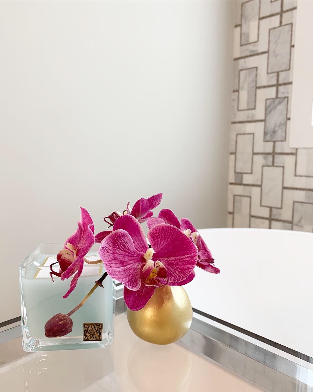 Orchid in Gold Vase