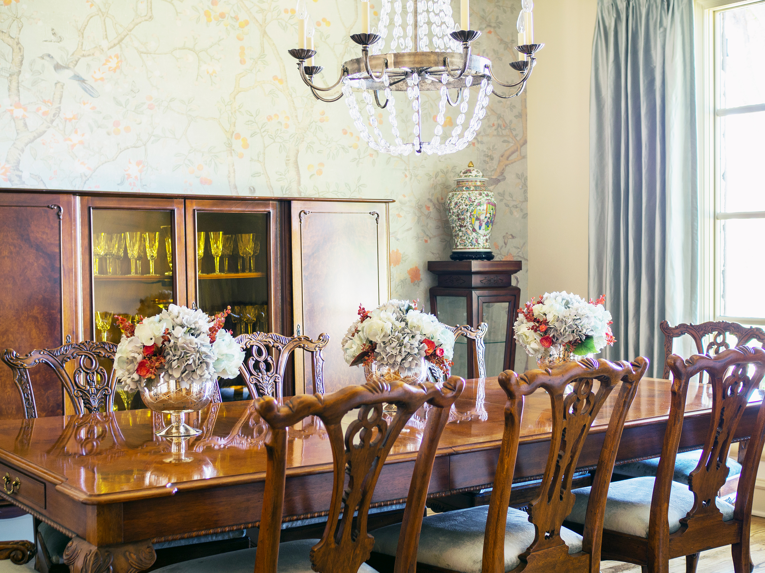 Faux Hydrangea Centerpieces