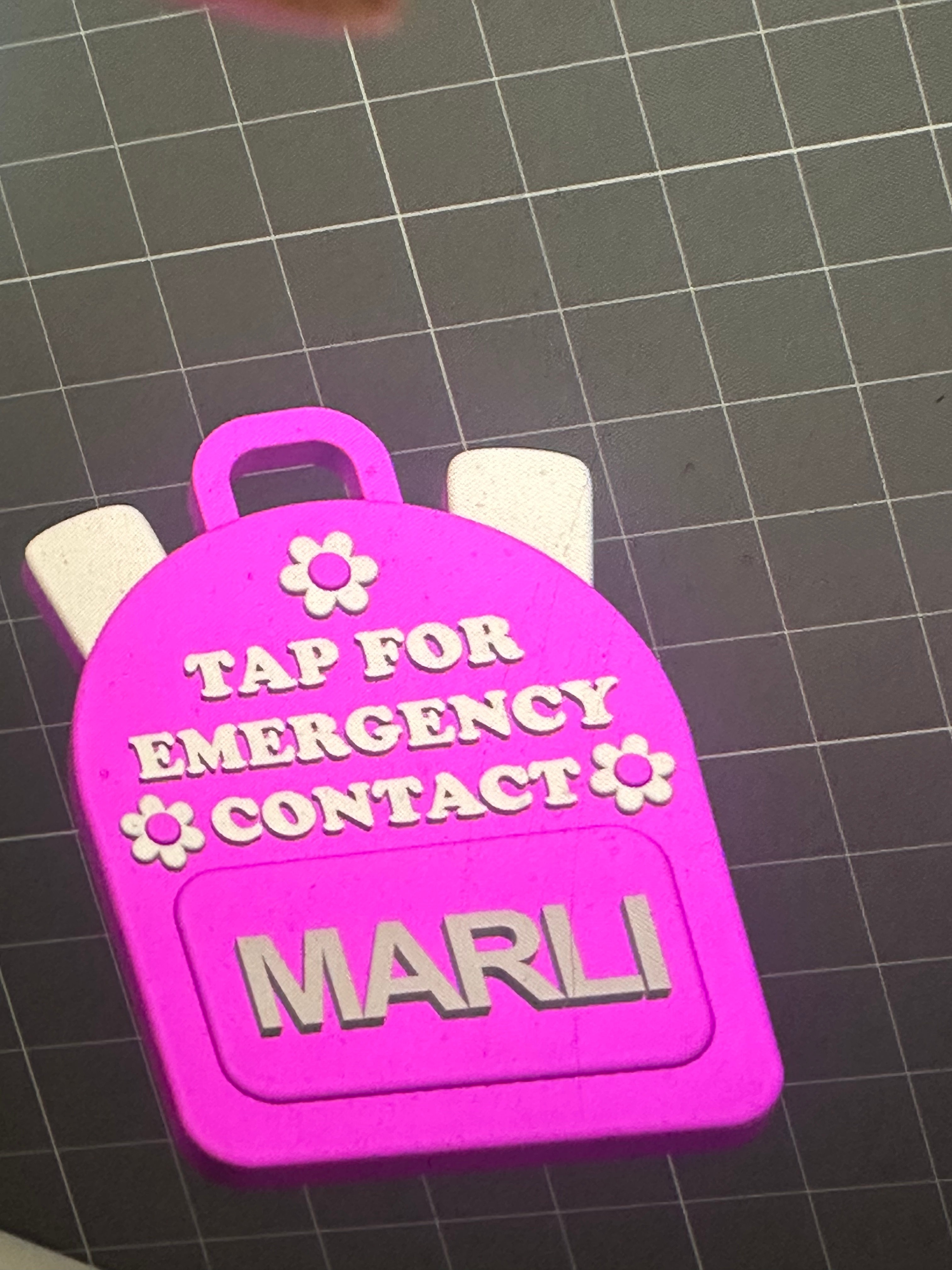 3D Emergency Contact Tag