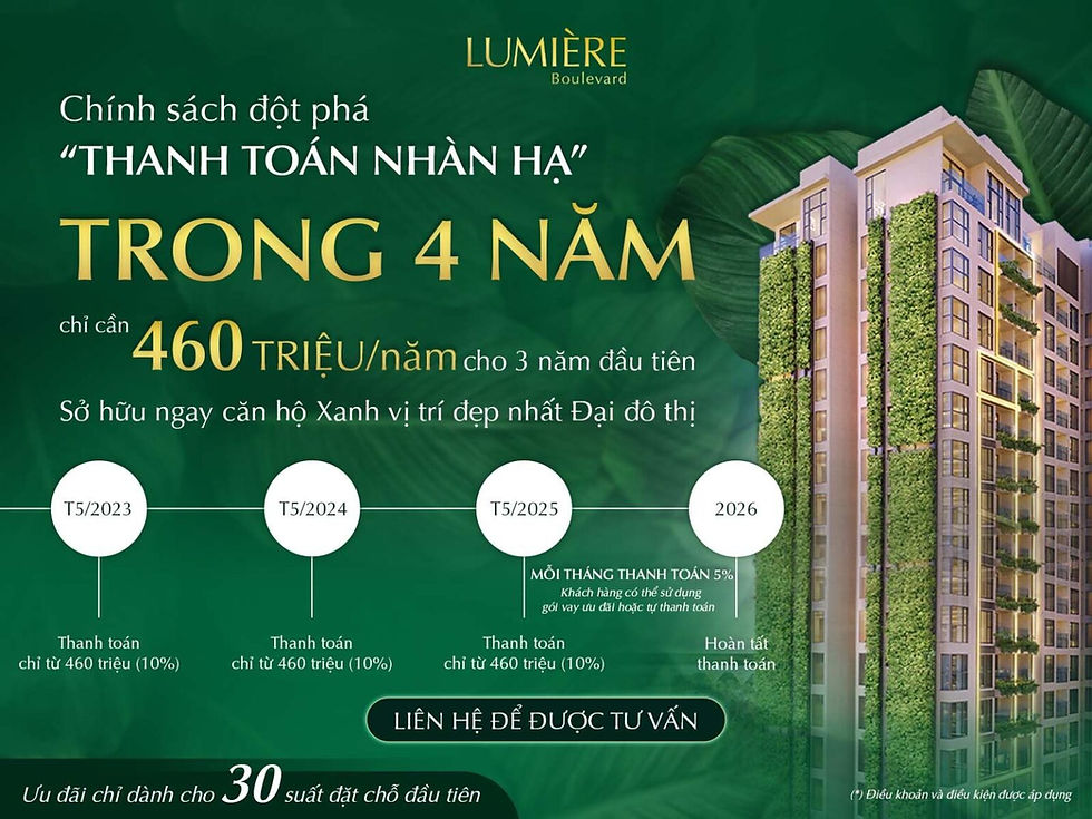 Chính sách thanh toán Lumiere Boulevard Mê Nhà