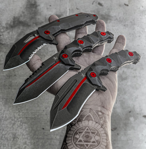 Red Custom Knives CUSTOM THIN-RED-LINE TACTICAL KNIFE | lotarcombatstore