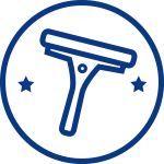 Blue on white cleaning tool