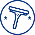 Blue on white cleaning tool