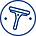 Bleu sur l'outil de nettoyage blanc
