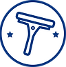Bleu sur l'outil de nettoyage blanc
