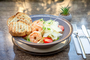 Caesar salad with grilled prawns at Cafe Brunch Budapest