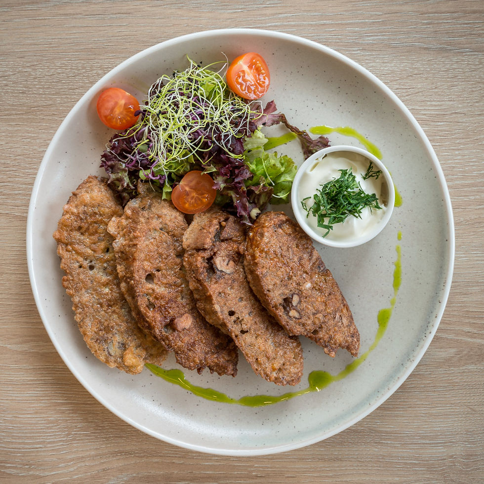 Hungarian French toast served with garlic sour cream
