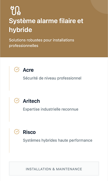 Systeme Alarme Filaire
