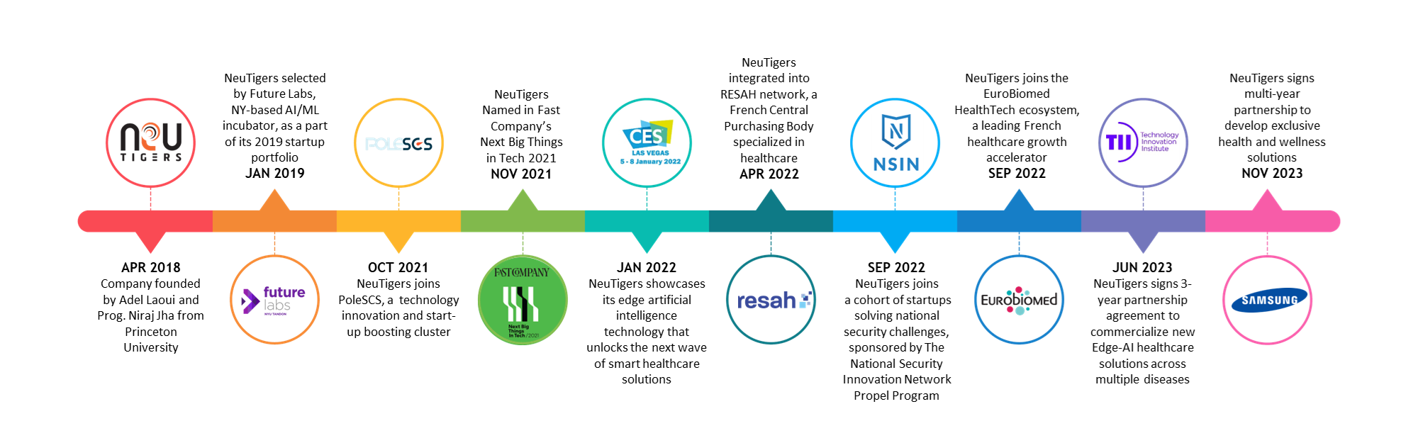 NeuTigers journey timeline graph