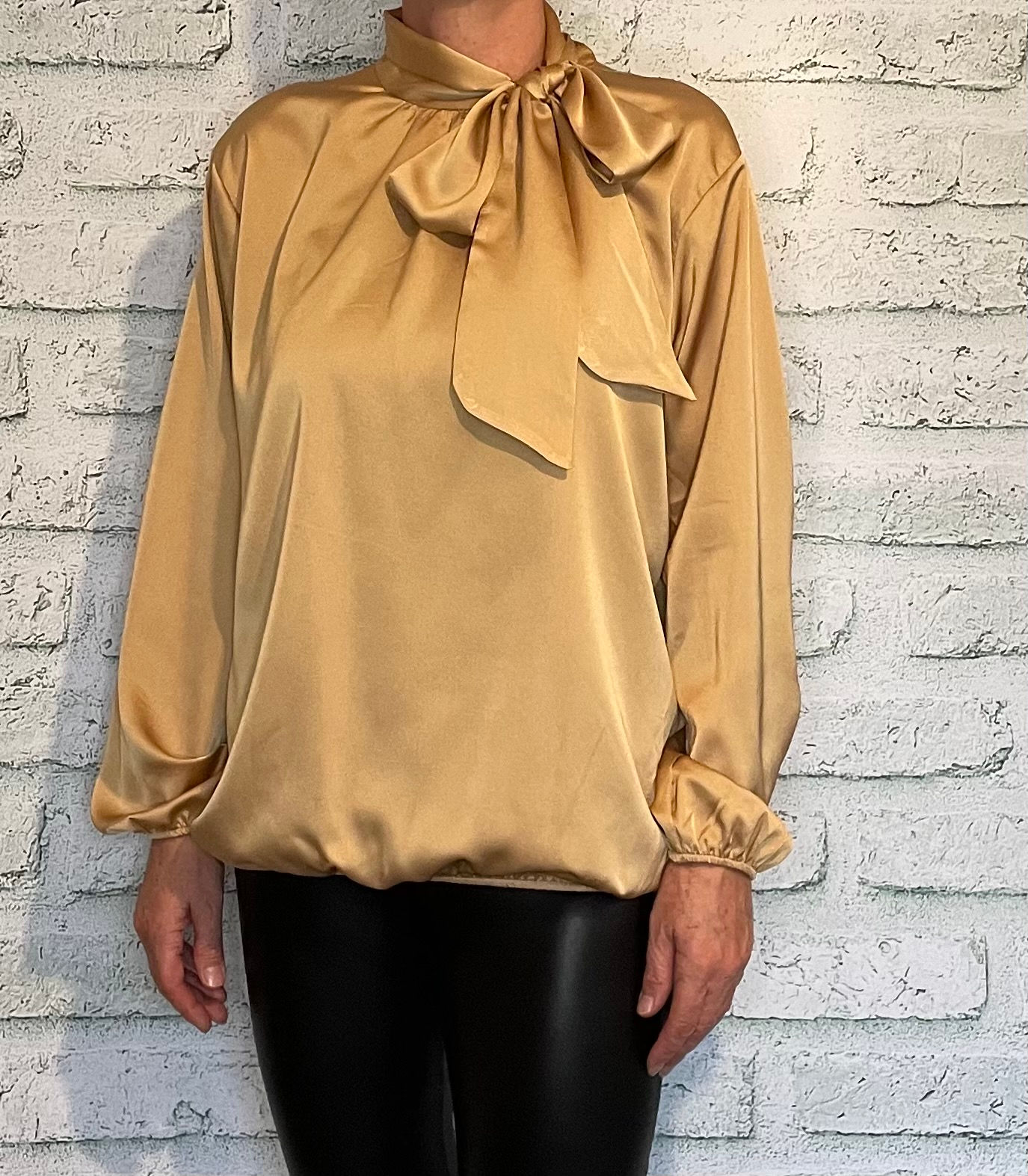 Satin Pussy Bow Blouse