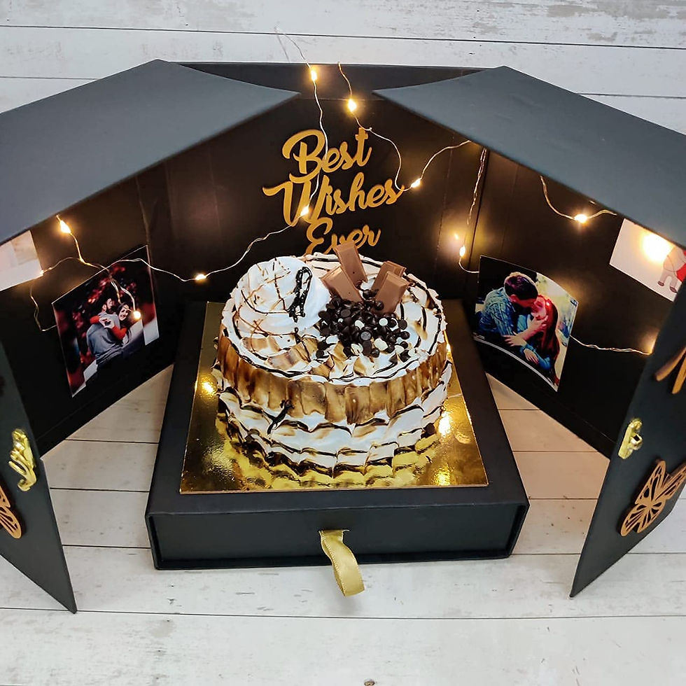 Thumbnail: Heavy Card Board DIY Customized Surprise Half Kg (1/2 Kg) Cake Box with Light. D