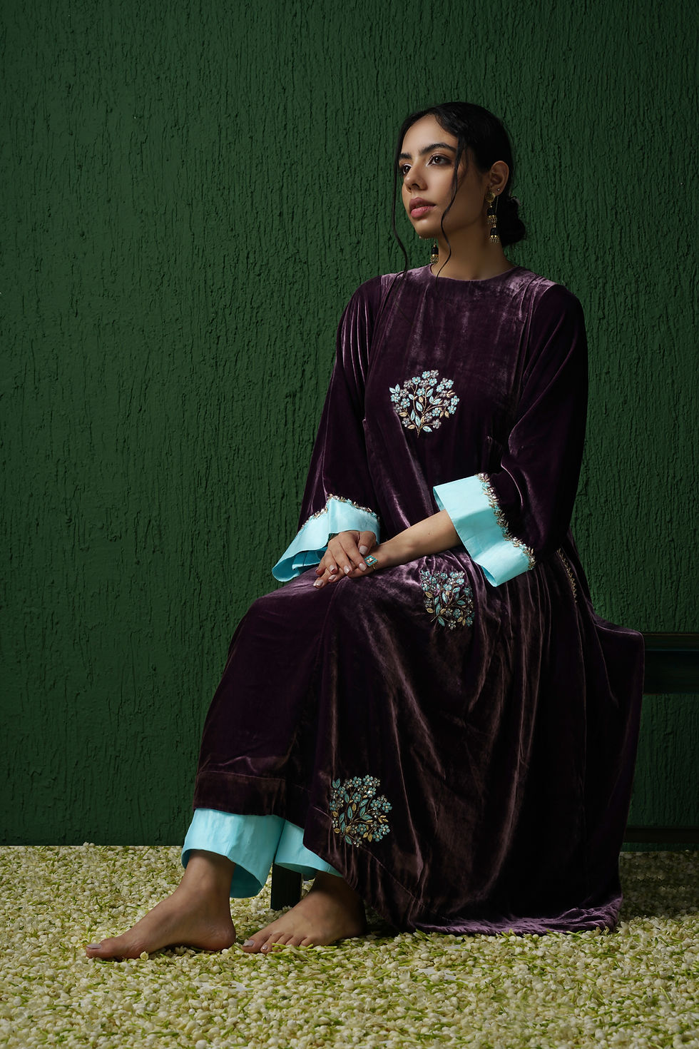 Thumbnail: Aafreen grape purple kurta set