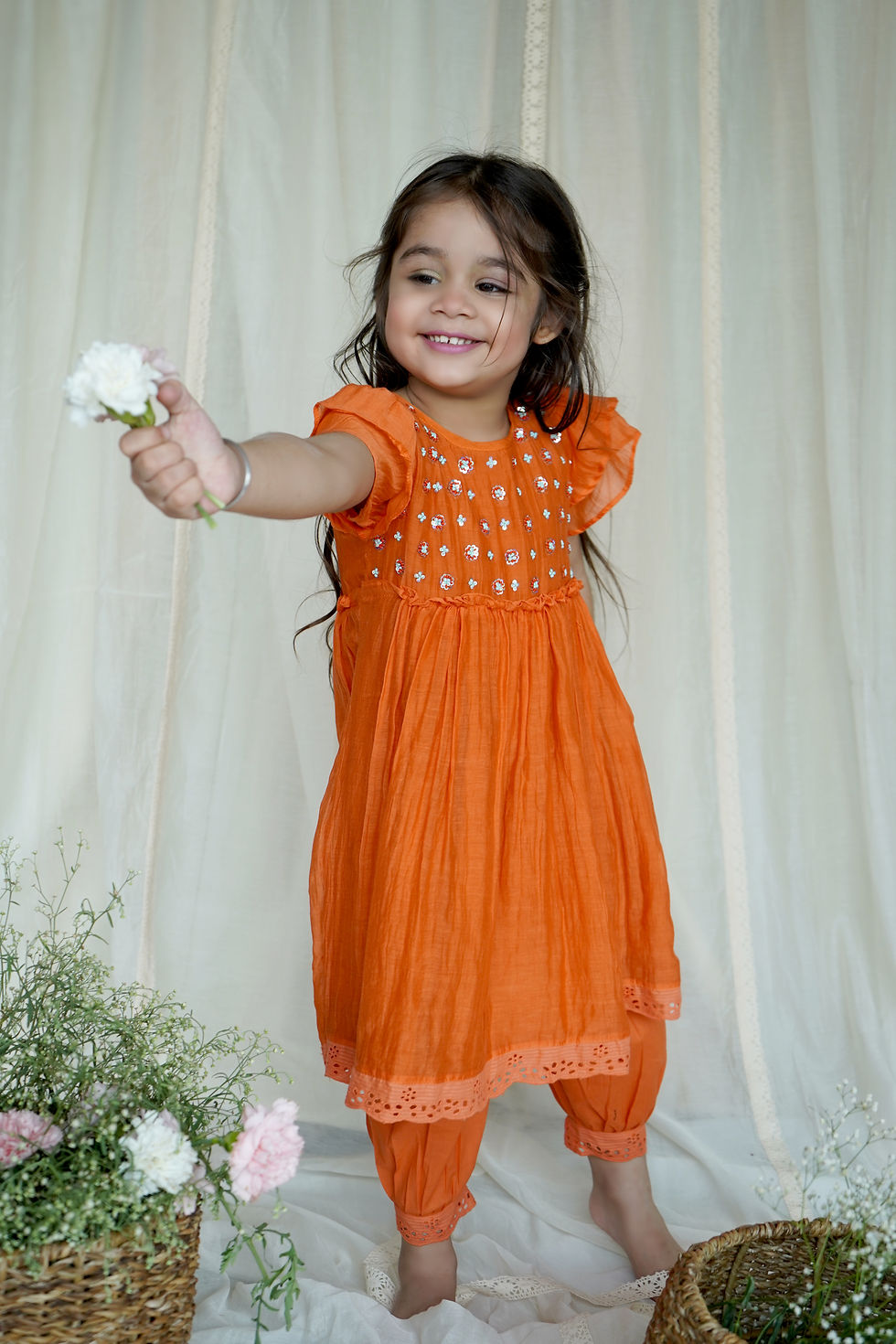 Zinnia orange suit set