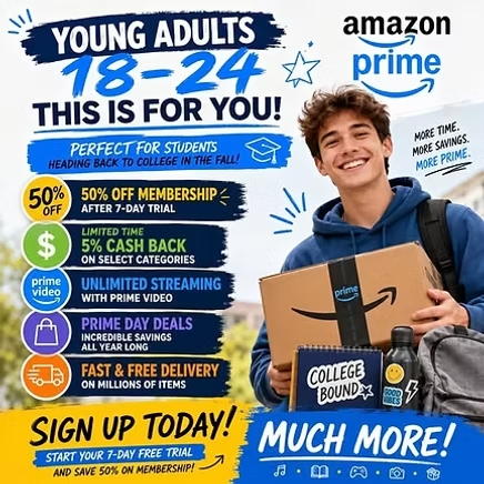 Get Young Adults Prime for students ages 18-24
