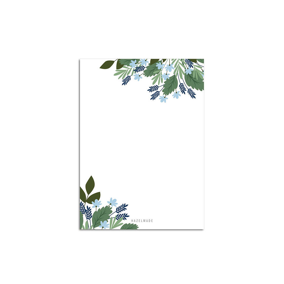 Blue Bouquet Floral Notepad