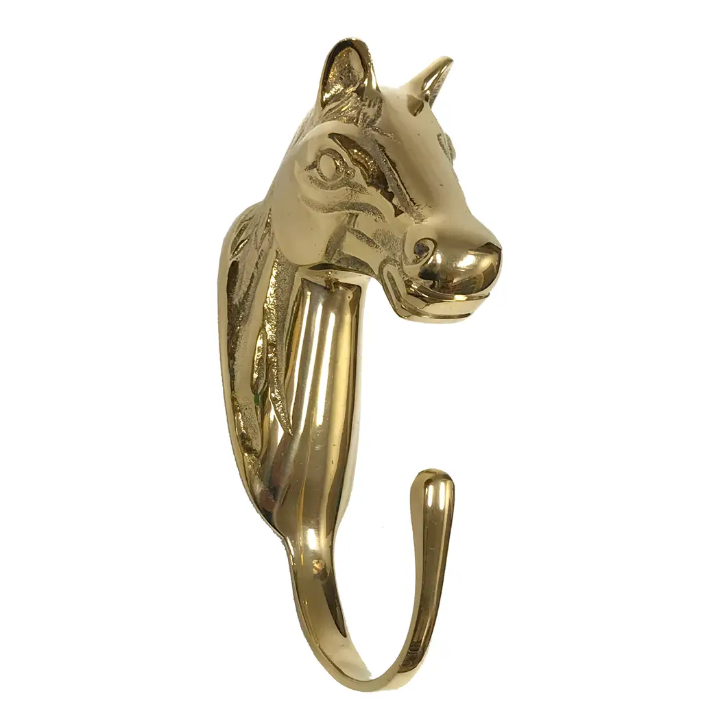 Solid Brass Horse Head Hook