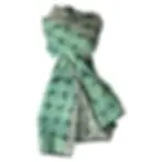 Block Print Cotton Scarf - Big Circles Teal