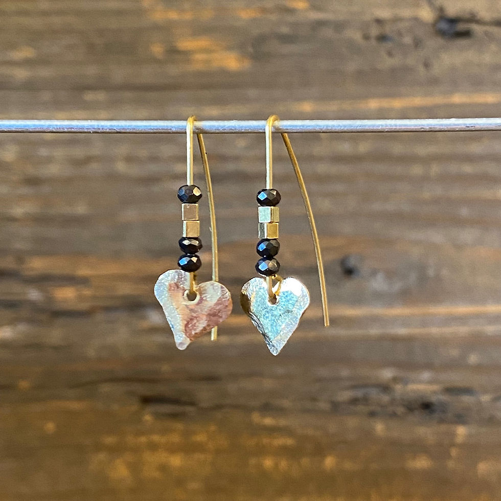 Delicate Hammered Heart Earrings