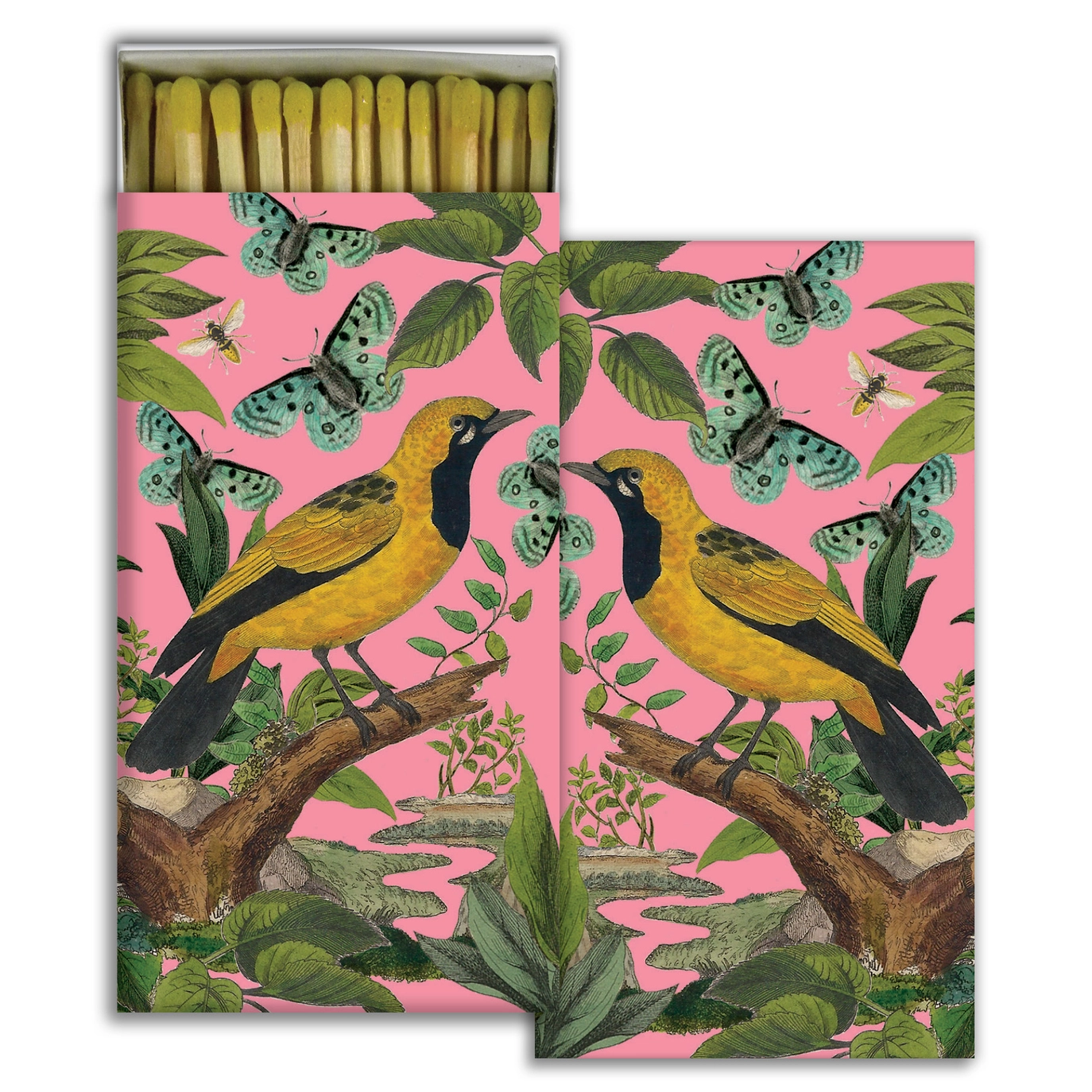 Box of 50 Matches in Yellow Bird