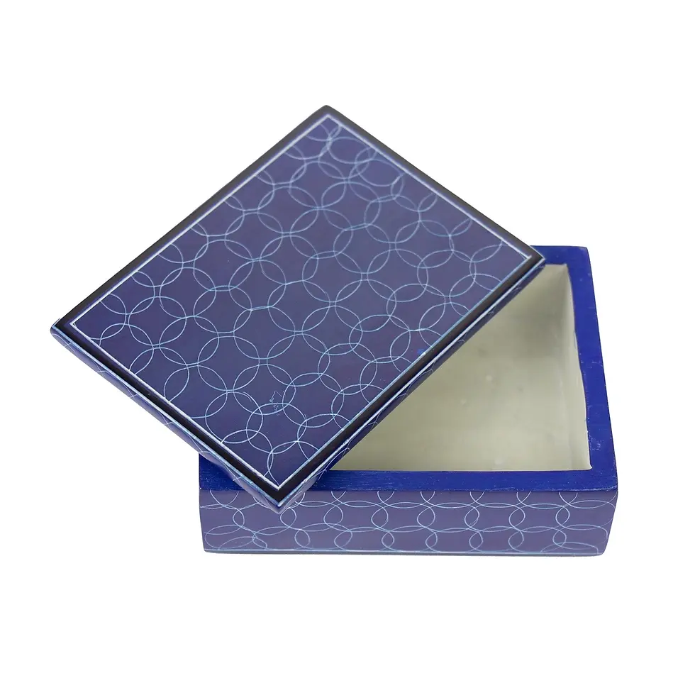 Soapstone Carved Box in Blue