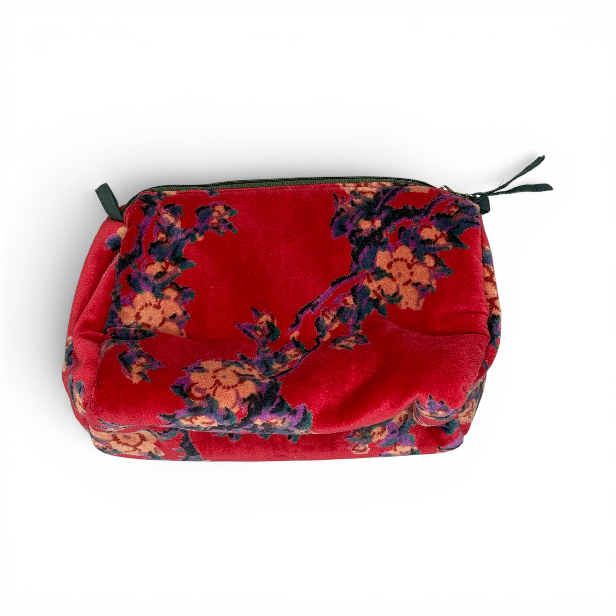 Rome Velvet Pouch in Sakura Red