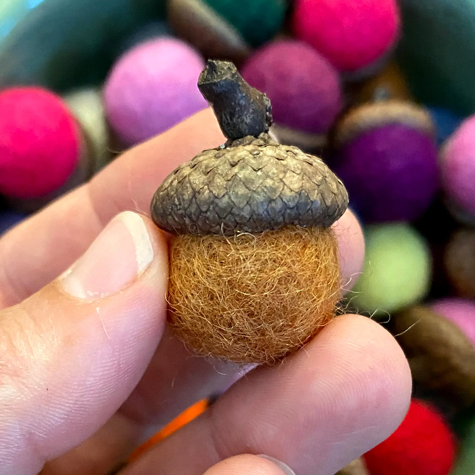 Thumbnail: Felted Wool Acorns Set/8