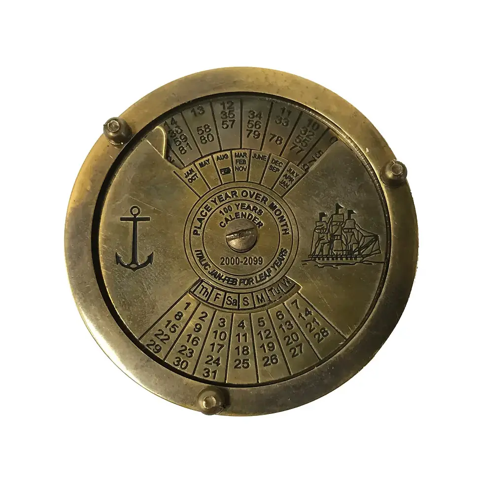 Thumbnail: Solid Brass Compass with 100 Year Calendar