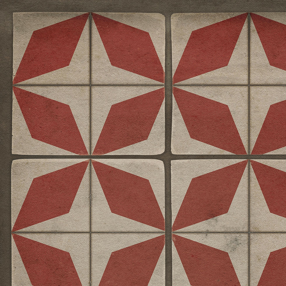Vintage Vinyl Floorcloth - Pattern 54 - Launch Pad - 20x30
