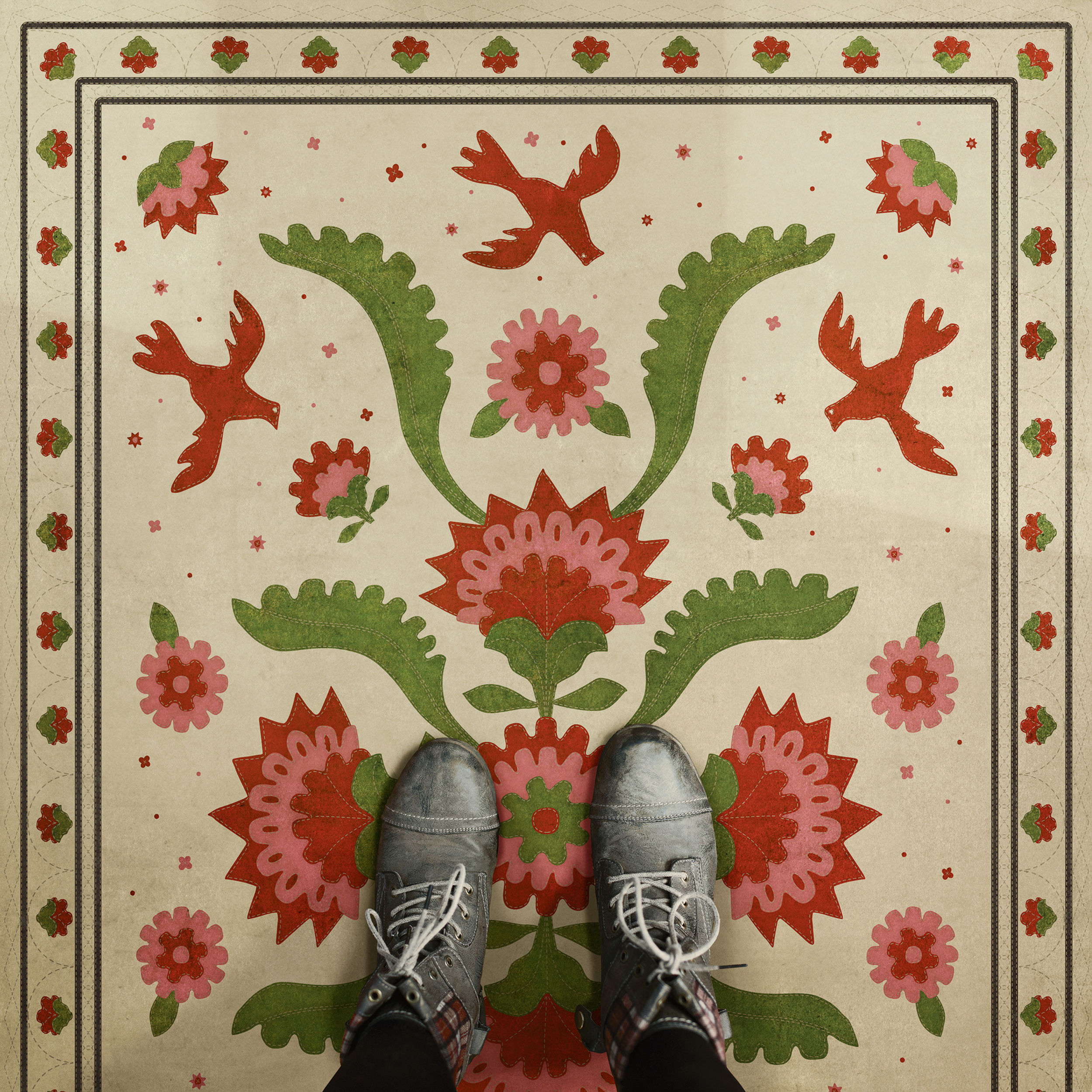 Vintage Vinyl Floorcloth - Williamsburg Collection