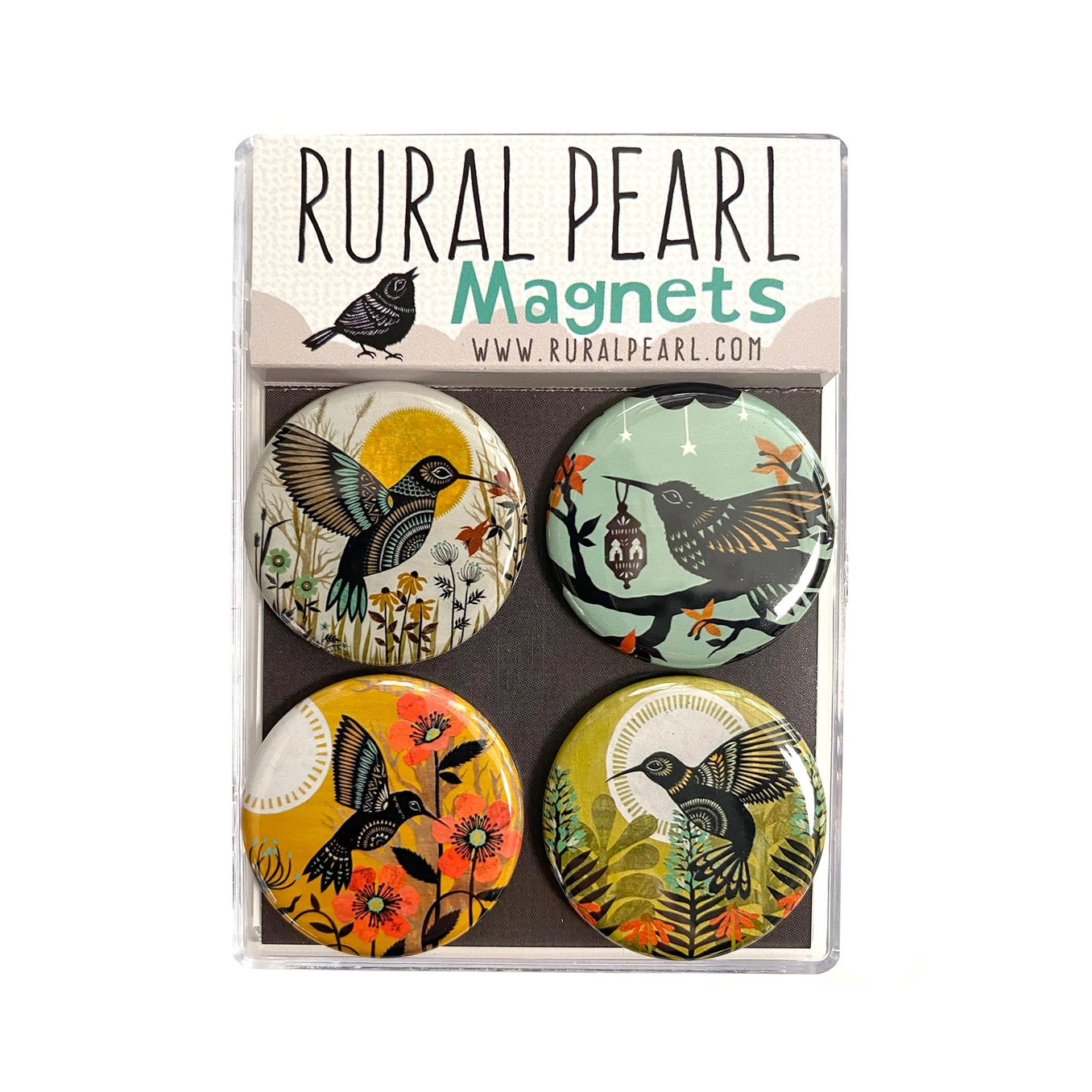 Rural Pearl Hummingbird Magnet Set