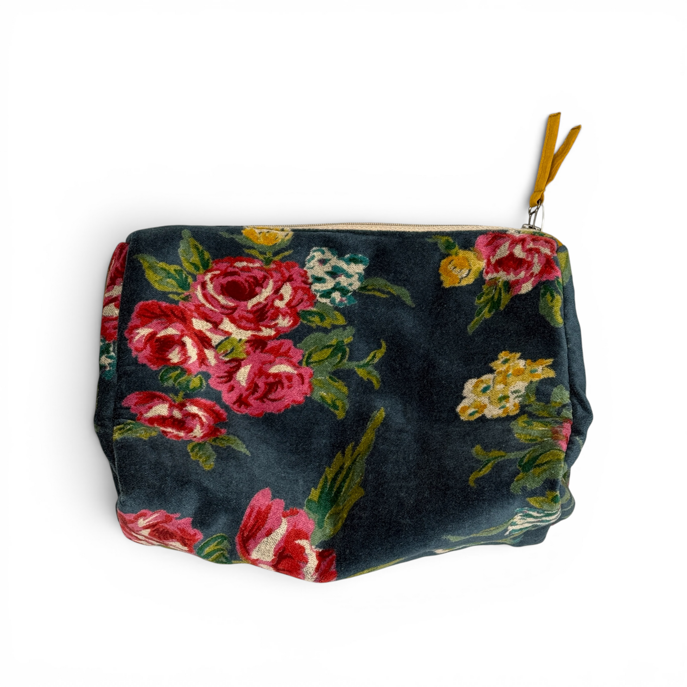 Rome Velvet Pouch in Primrose Teal