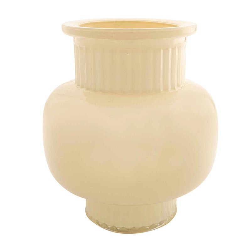 Glass Hurricane Candle Holder or Vase in Ivory